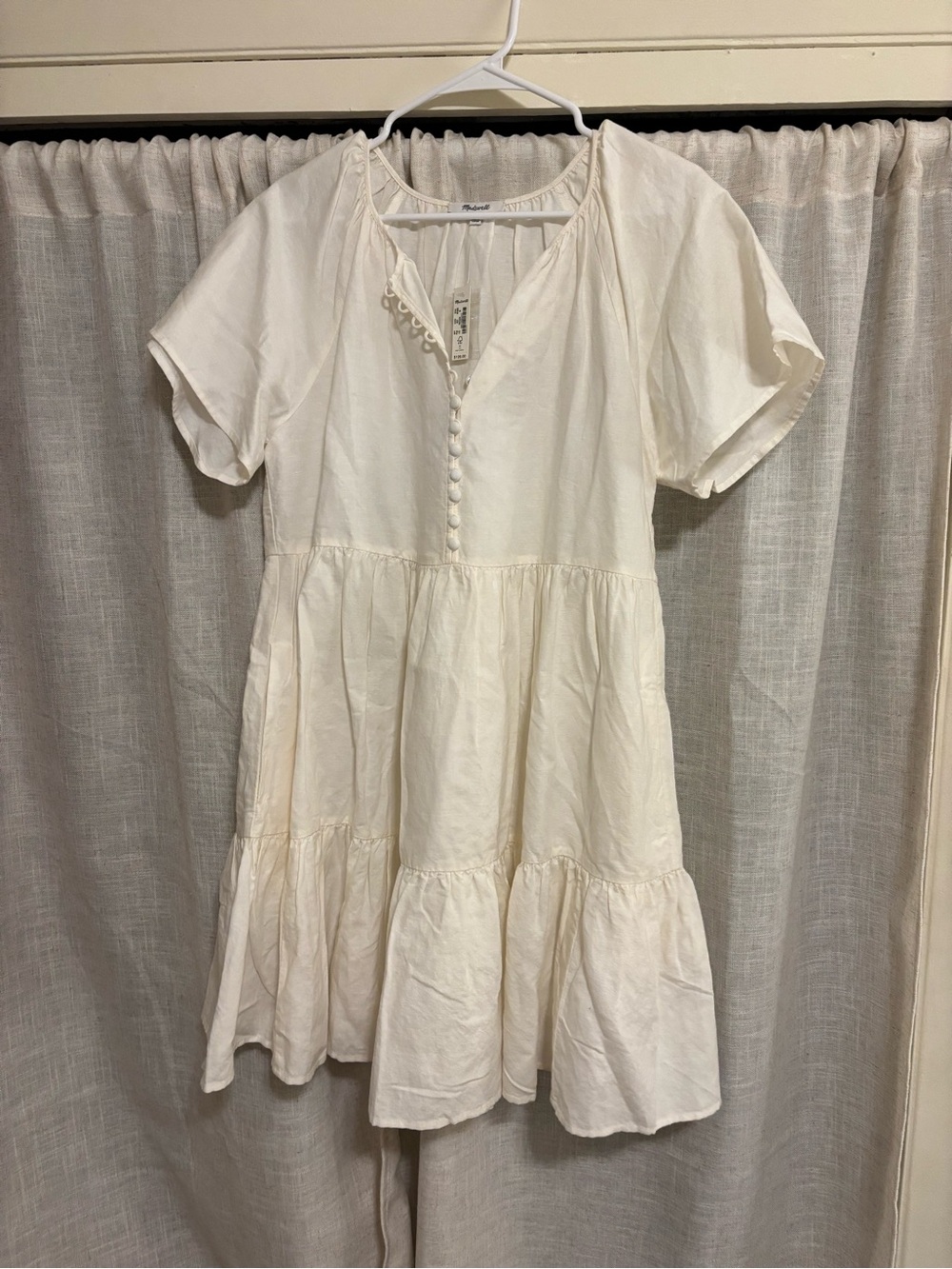 Madewell Ivory white Button-Front summer dress